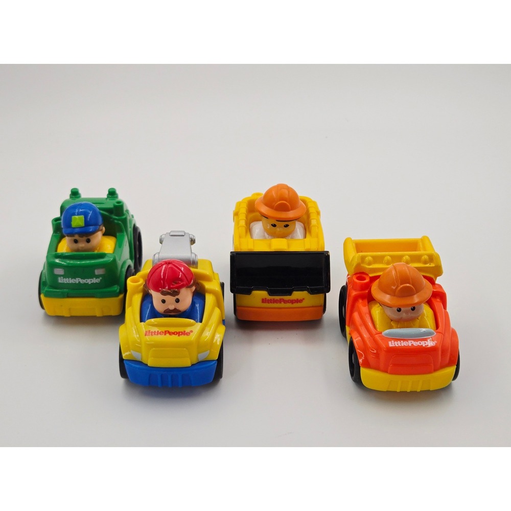 Fisher Price Little People Wheelies Construction Utility Vehicle‎ Set 4pk 2009